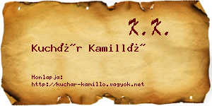 Kuchár Kamilló névjegykártya